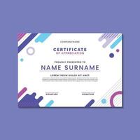 Flat Geometric Lines and Liquid Certificate of Appreciation vector