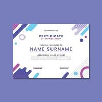 Flat Geometric Lines and Liquid Certificate of Appreciation vector