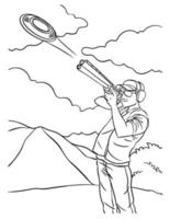 Skeet Shooting Coloring Page for Kids vector