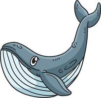 Blue Whale Marine Animal Cartoon Colored Clipart vector