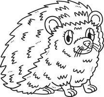 Mother Hedgehog Isolated Coloring Page for Kids vector