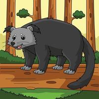 Binturong Animal Colored Cartoon Illustration vector