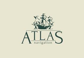 Atlas logo. Vintage style vector