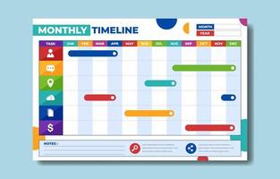 Monthly Timeline Template vector