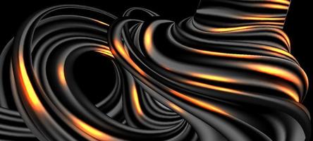 3D Swirl Black With Orange Light Background vector