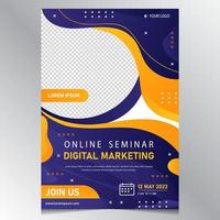 evento de cartel de seminario en línea vector