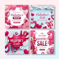 Valentines Sale Social Media Post vector