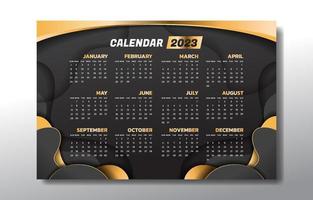 Luxury Calendar 2023 Template vector