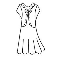 Doodle hand drawing with kid clothes. Vector illustration of lines and coloring pages for kids