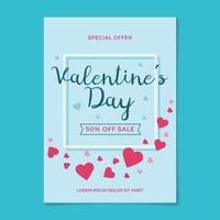 Valentine's Day Sale Flyer Template vector