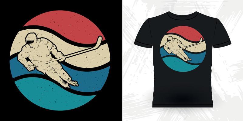 Funny Sports Hockey Player Gift Retro Vintage Hockey T-shirt Design