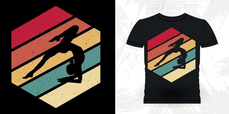 Funny Gymnast Girls Women Retro Vintage Gymnastics T-shirt Design