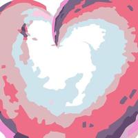 Motley Abstract frame, background texture in the shape of a heart in trendy soft colors. Isolate vector