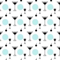 Seamless pattern icons in the form glasses and spots in trendy colors on a transparent background. vector
