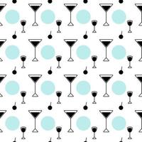 Seamless pattern icons in the form glasses and spots in trendy colors on a transparent background. vector