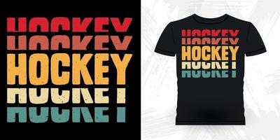 divertido jugador de hockey deportivo regalo retro vintage diseño de camiseta de hockey vector
