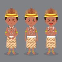 personaje de papua nueva guinea con varias expresiones vector