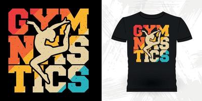 divertido gimnasta niñas mujeres retro vintage gimnasia camiseta diseño vector