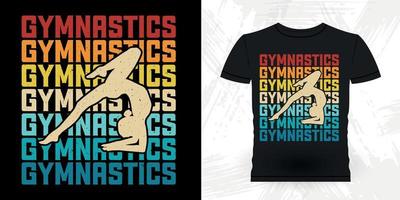 divertido gimnasta niñas mujeres retro vintage gimnasia camiseta diseño vector