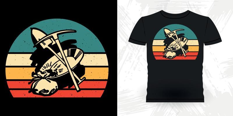Gold Prospector Funny Gold Digging Retro Vintage Gold Panning T-shirt Design