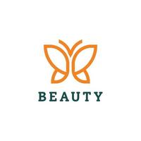 Logo outline beauty butterfly monogram minimalist template vector for business company