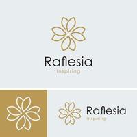 Logo minimalist gold flower leaf for business company vector