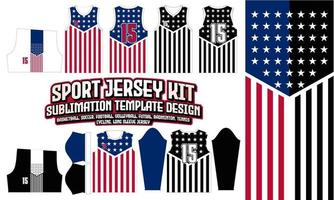 Diseño de camiseta nacional de EE. UU. Diseño de ropa deportiva para fútbol e-sport baloncesto voleibol bádminton futsal camiseta vector