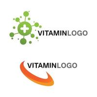 vitamina c logo vector diseño vector icono salud nutrición