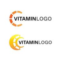 vitamina c logo vector diseño vector icono salud nutrición