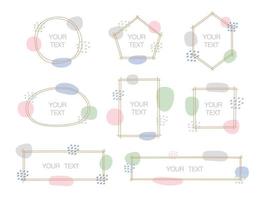 marco de texto dibujado a mano con colección de vectores de elementos gráficos de forma orgánica en estilo minimalista