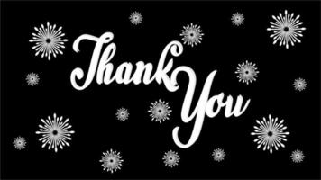 Thank You typography lettering with black background, vector illustration.