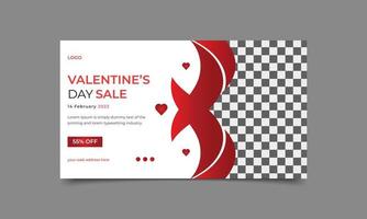 Social media banner design for Valentine's Day and Valentine's hearts vector background.