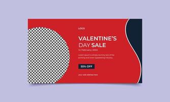 Happy valentine's day sale banner design template. vector
