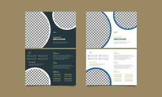 Business bifold brochure design template. Professional business 4 page brochure design template. vector illustration.