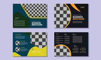 plantilla de folleto de doble pliegue de negocios creativos. plantilla de diseño de folleto bifold comercial en tamaño a4 con diseño de diseño mínimo. vector