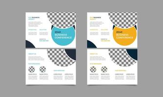 Bi-fold brochure design. Business conference bifold brochure flyer, leaflet design template. . Business bifold brochure design template in A4 format with minimal layout design. vector