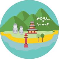 ilustración vectorial de la isla de jeju vector