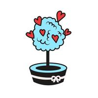 Love tree in pot vector