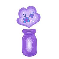 Magical glass jar with butterflies vector