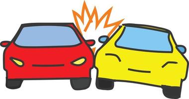 car crash cartoon vector illustration