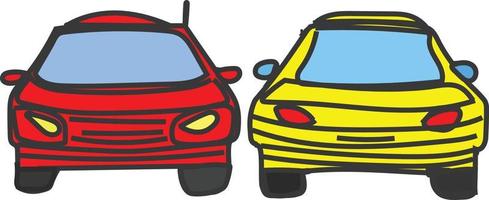 car crash cartoon vector illustration