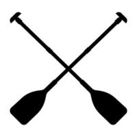 Paddles Silhouette, Kayak, Canoe Paddles Illustration vector