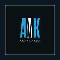 Initial Letter AMK Logo - Simple Business Logo for Alphabet A, M and K vector