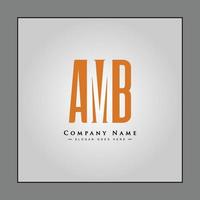 Initial Letter AMB Logo - Minimal Business Logo for Alphabet A, M and B vector