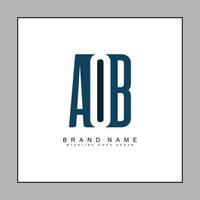 Initial Letter AOB Logo - Simple Business Logo for Alphabet A, O and B vector