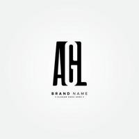 logotipo comercial mínimo para el alfabeto agl - letra inicial a, g y l vector