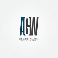 Vector Logo Template for Initials AGW - Simple Alphabet Letters Logo