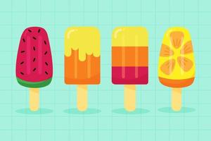 colecciones de elementos de helado de paletas vector