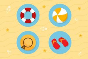 Summer Element Collections in Flat Illustrations vector