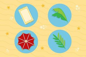 Summer Element Collections in Flat Illustrations vector